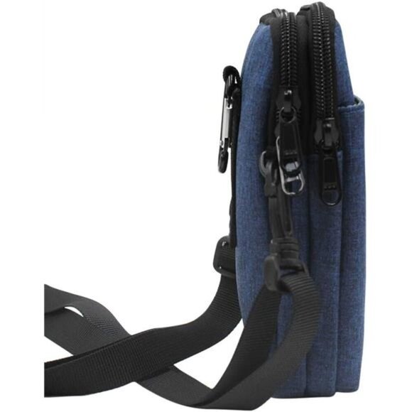 3-Layers Waterproof Cell Phone Pouch Crossbody Purse Oxford Fabric Belt Bag - Picture 3 of 8